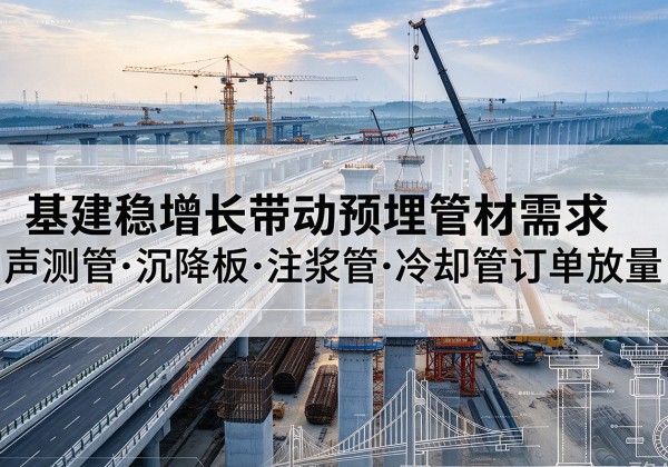 洮南基建稳增长带动预埋监测管材需求，声测管、沉降板、注浆管订单持续放量